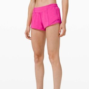 Sonic pink lululemon hotty hot shorts